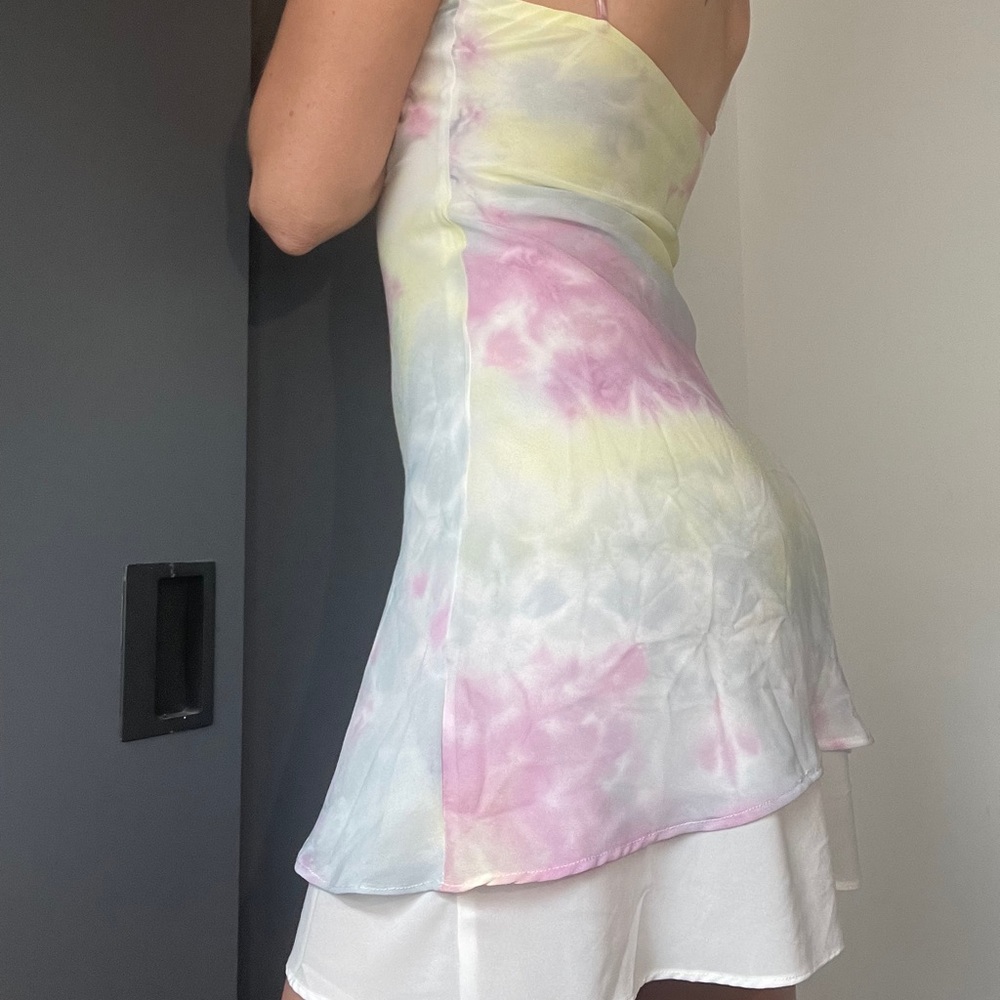 Tye-Dye Cowl Neck Slip Dress
